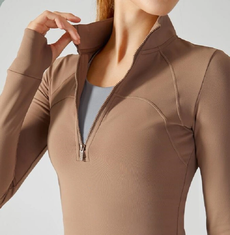 Workout Jackets For Women Athletic Zip Pullover Top With Thumb Holes