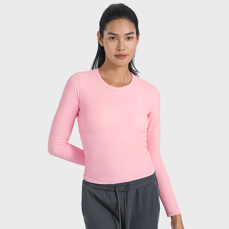 Workout Long Sleeve Shirts for Women Athletic Crewneck Yoga Casual Tops Plain T-Shirt