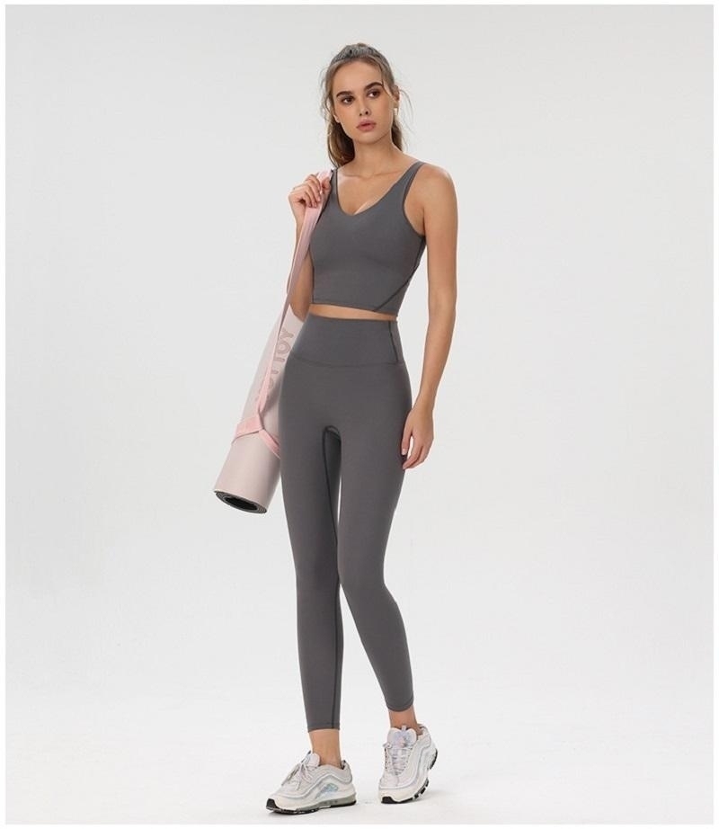 Women Workout Sets 2 Pieces Suits High Waisted Yoga Leggings with Stretch Sports Bra Gym Tracksuits Active Set