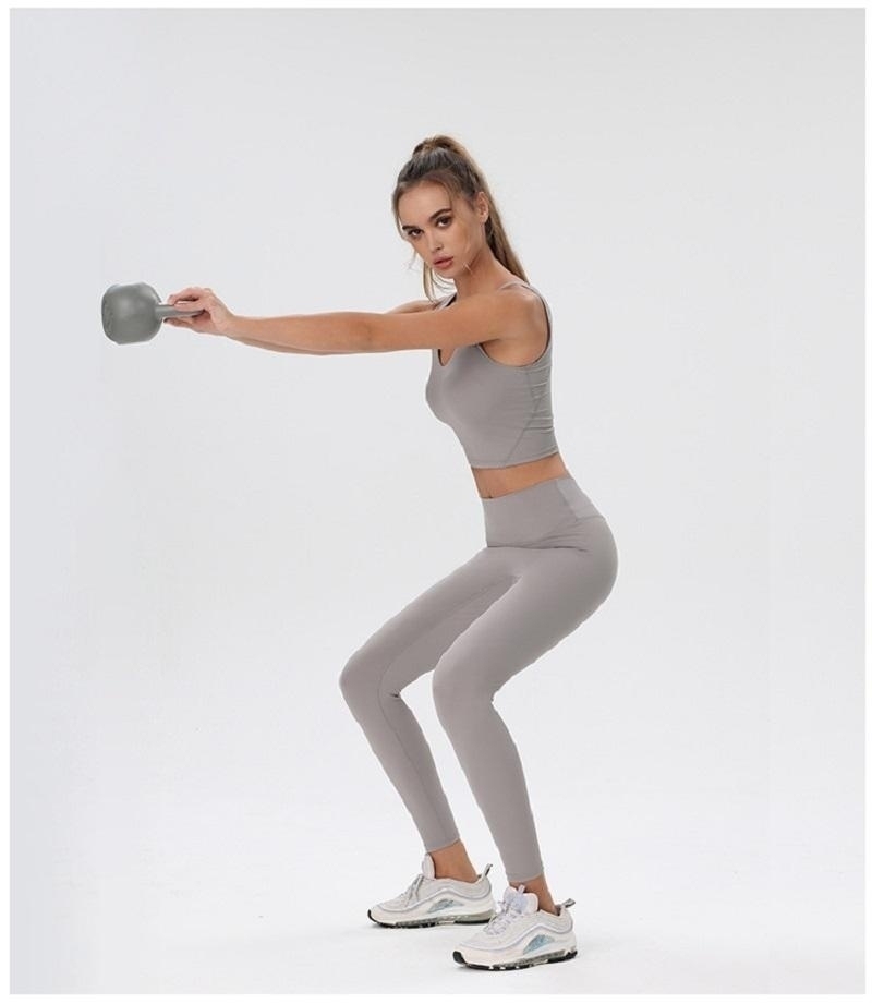 Women Workout Sets 2 Pieces Suits High Waisted Yoga Leggings with Stretch Sports Bra Gym Tracksuits Active Set