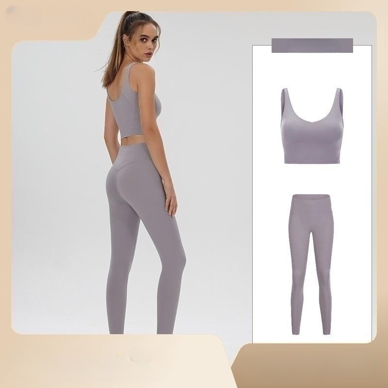Women Workout Sets 2 Pieces Suits High Waisted Yoga Leggings with Stretch Sports Bra Gym Tracksuits Active Set