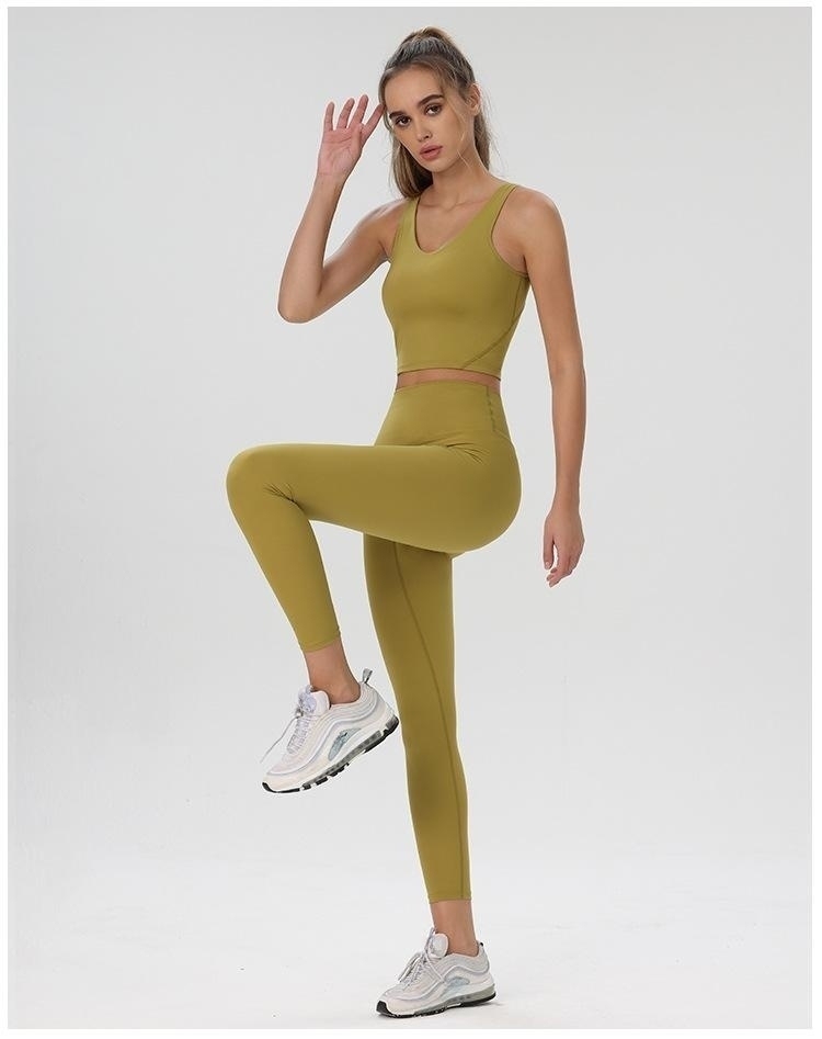 Women Workout Sets 2 Pieces Suits High Waisted Yoga Leggings with Stretch Sports Bra Gym Tracksuits Active Set