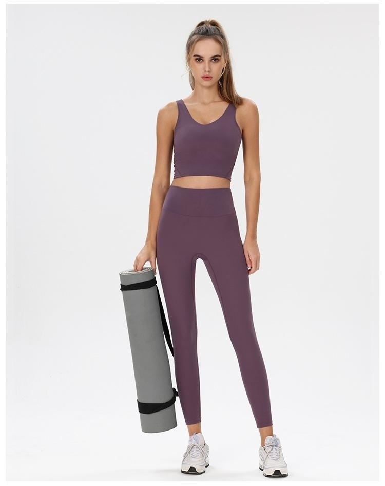 Women Workout Sets 2 Pieces Suits High Waisted Yoga Leggings with Stretch Sports Bra Gym Tracksuits Active Set