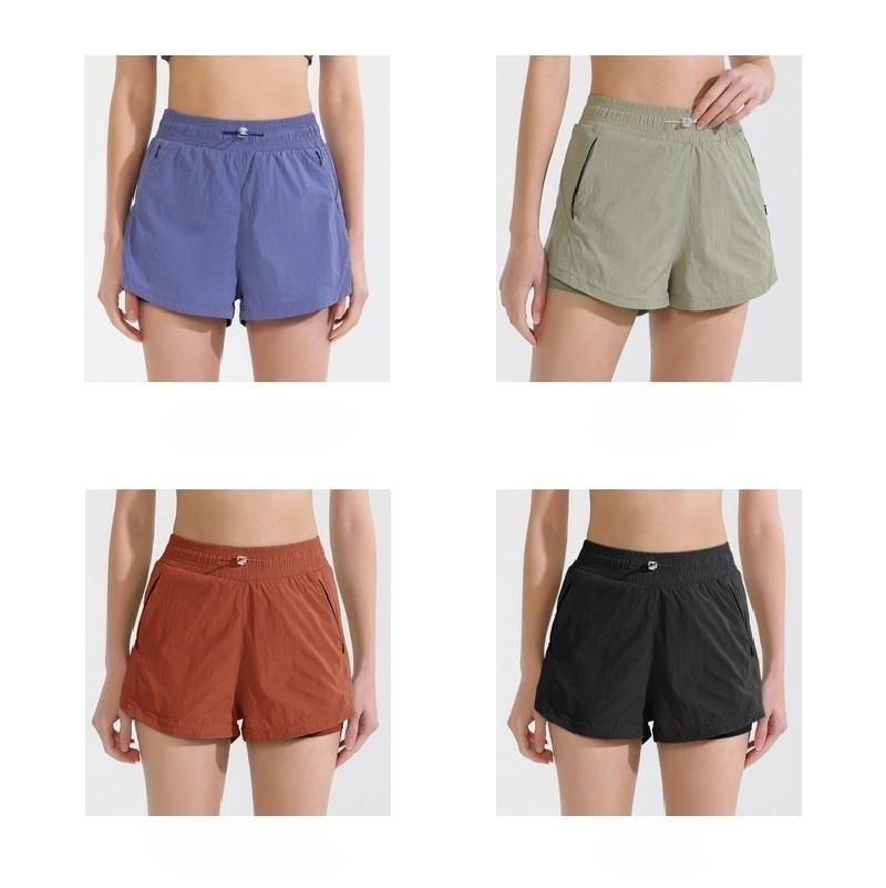 Women's Workout Running Shorts 2 in 1 Spandex High Waisted 3" Athletic Shorts with Liner Pockets