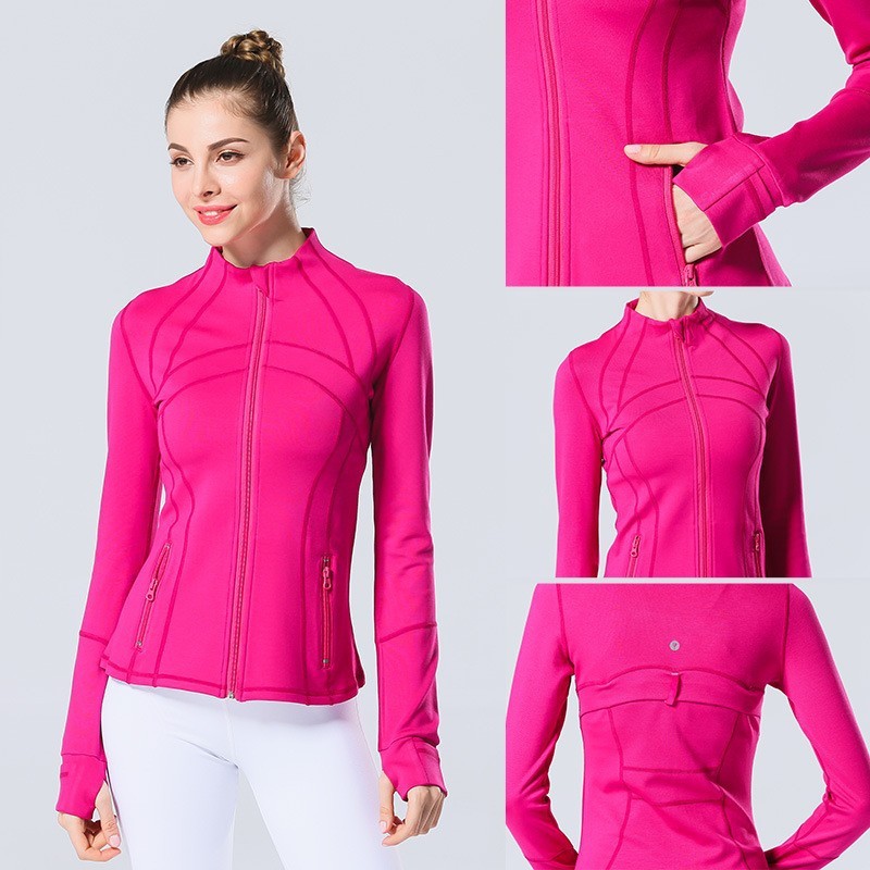 Womens Sports Running Yoga Jacket Slim Fit Full Zip Track Jacket Turtleneck Workout Jacket
