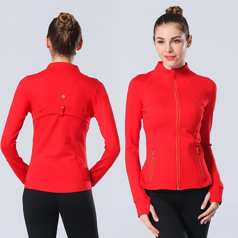 Womens Sports Running Yoga Jacket Slim Fit Full Zip Track Jacket Turtleneck Workout Jacket