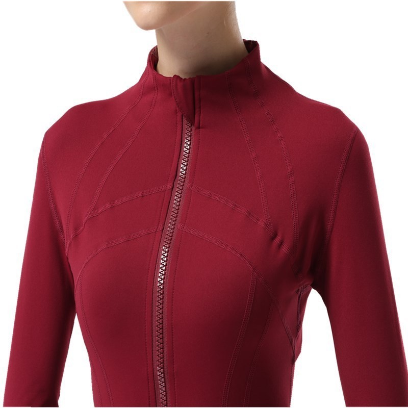 Womens Sports Running Yoga Jacket Slim Fit Full Zip Track Jacket Turtleneck Workout Jacket
