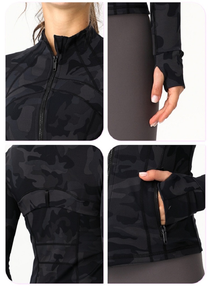 Womens Sports Running Yoga Jacket Slim Fit Full Zip Track Jacket Turtleneck Workout Jacket