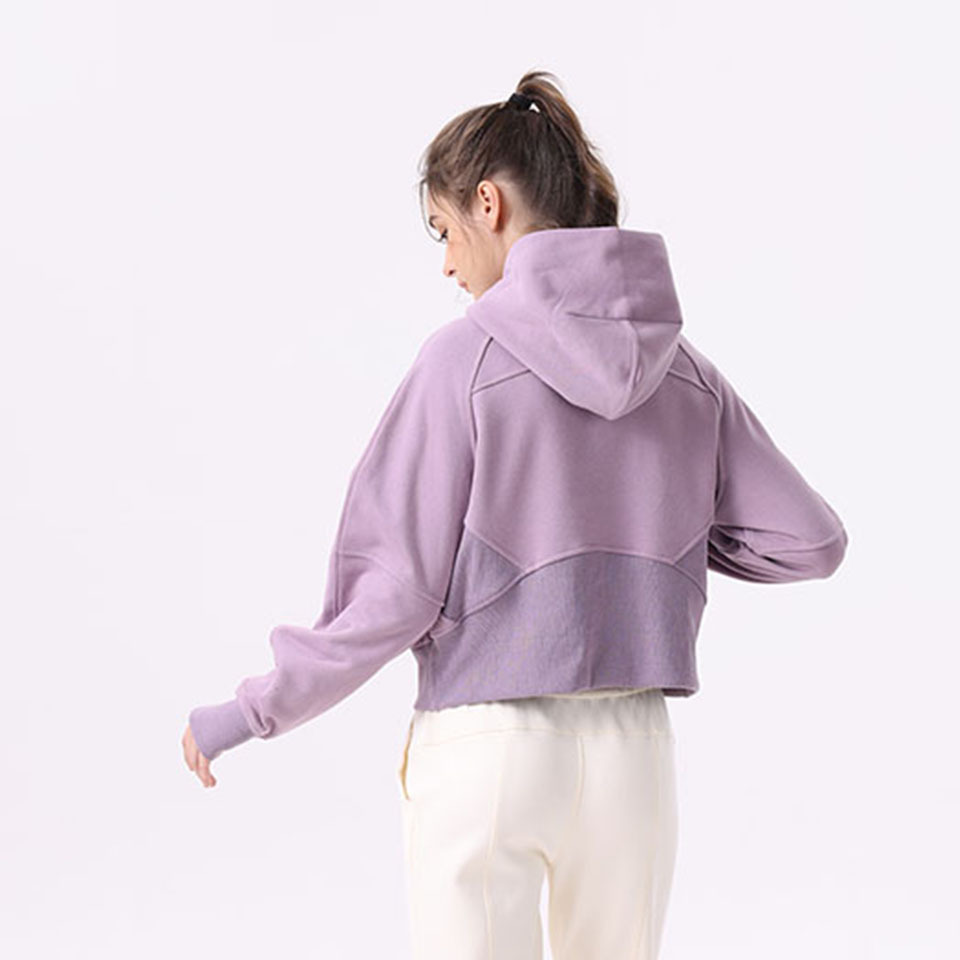 Women's Full Zipper Hoodies Fleece Lined Sweatshirt Jacket Long Sleeve Crop Tops Sweater Thumb Hole
