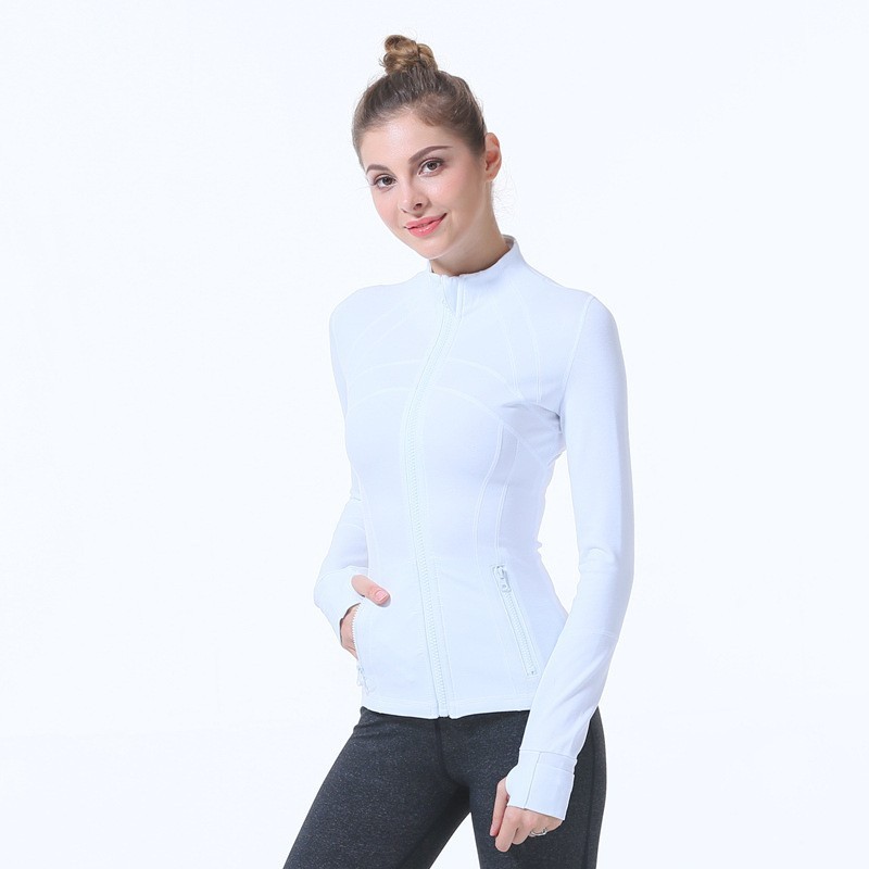Womens Sports Running Yoga Jacket Slim Fit Full Zip Track Jacket Turtleneck Workout Jacket