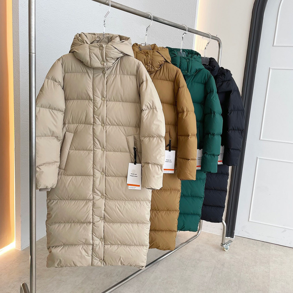 Women Ultra Light Down Jacket Packable Puffer Jacket Coat Hooded Mid Length Winter Outwear