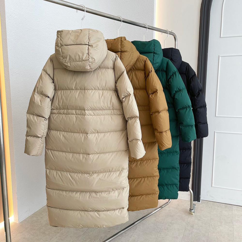 Women Ultra Light Down Jacket Packable Puffer Jacket Coat Hooded Mid Length Winter Outwear
