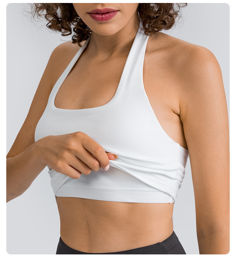 Womens Sports Bra Wirefree Seamless Padded Racerback Yoga Bra for Workout Gym Activewear with Removable Pads