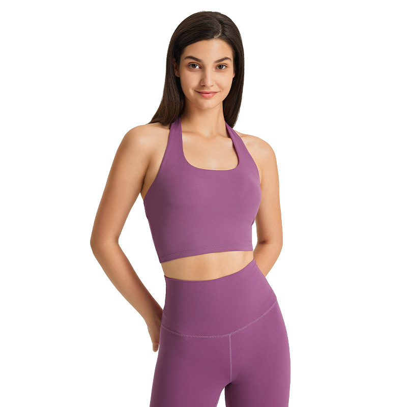 Womens Sports Bra Wirefree Seamless Padded Racerback Yoga Bra for Workout Gym Activewear with Removable Pads