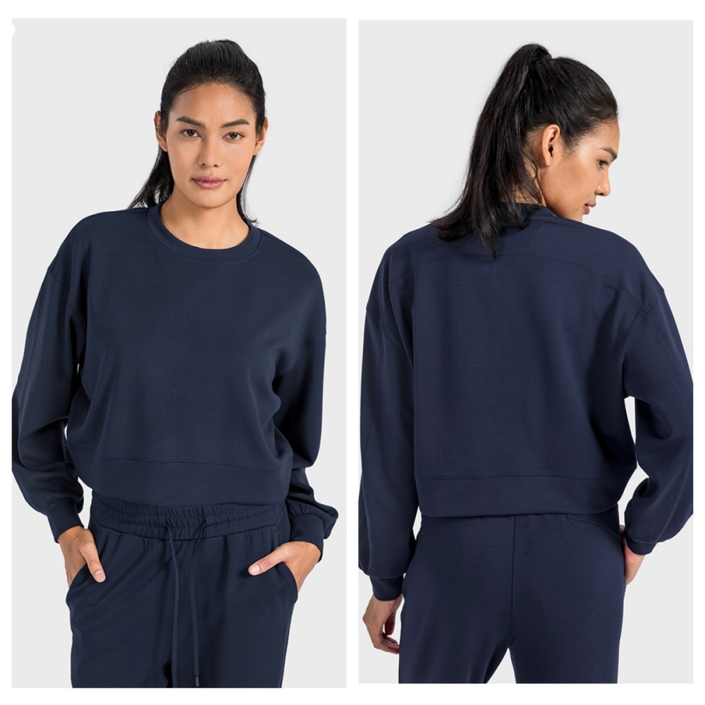 Womens Long Sleeve Sweatshirt Casual Crewneck Cute Pullover Tops Lightweight Sweatshirt with Pocket