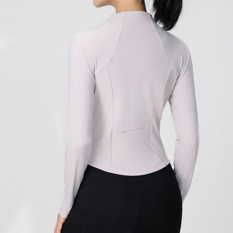 Women's Slim Fit yoga Full Zip Athletic Running Sports Workout Jacket with Pockets
