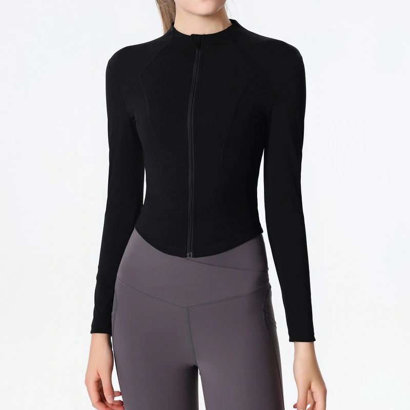 Women's Slim Fit yoga Full Zip Athletic Running Sports Workout Jacket with Pockets