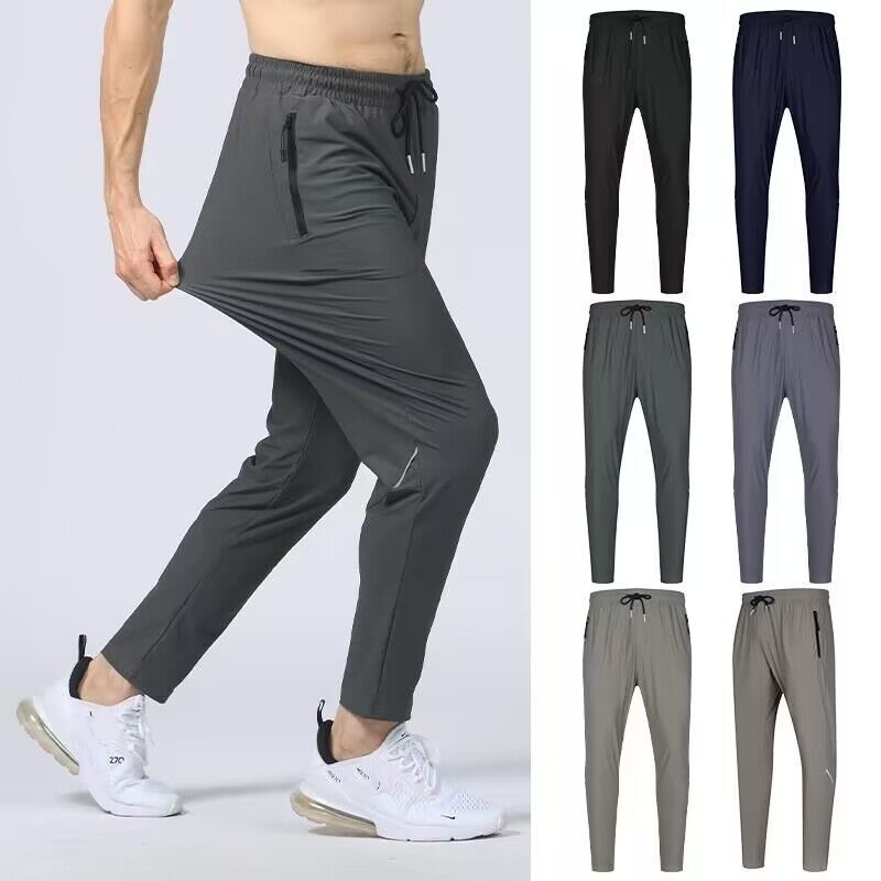 Mens Sweatpants with Zipper Pockets Open Bottom Athletic Pants for Workout,Running,Training,Jogging,Gym