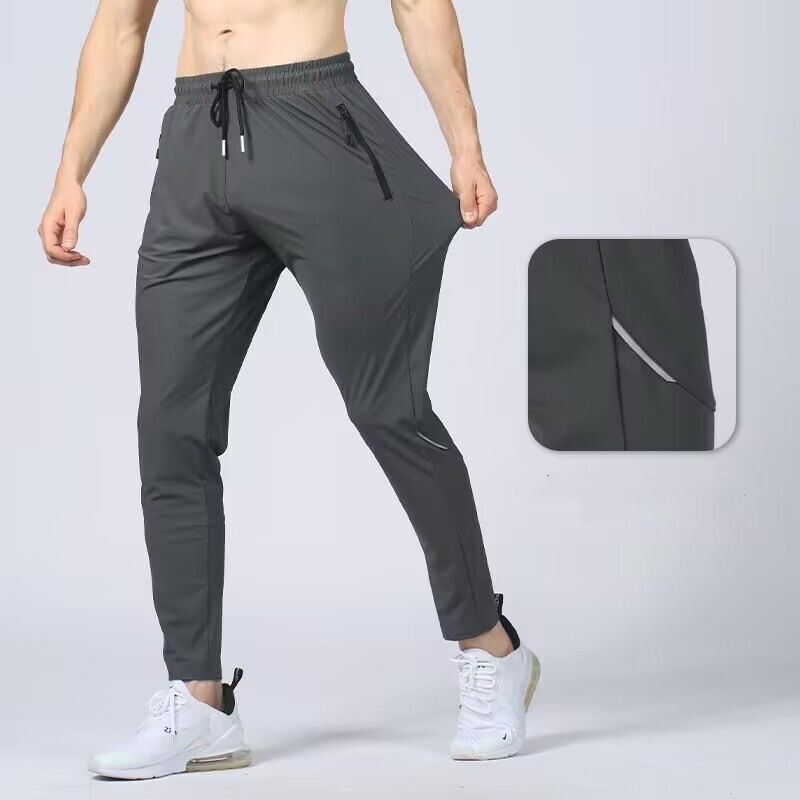 Mens Sweatpants with Zipper Pockets Open Bottom Athletic Pants for Workout,Running,Training,Jogging,Gym