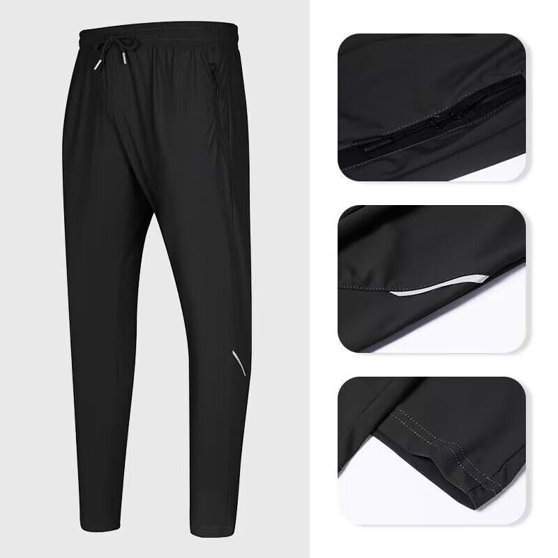 Mens Sweatpants with Zipper Pockets Open Bottom Athletic Pants for Workout,Running,Training,Jogging,Gym