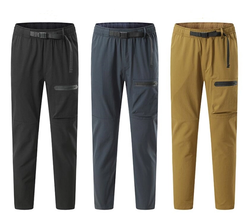 Men's Heavyweight Fleece Cargo Sweatpants Stretch Elastic Waist Trousers Drawstring Loose Fit Joggers with Pockets