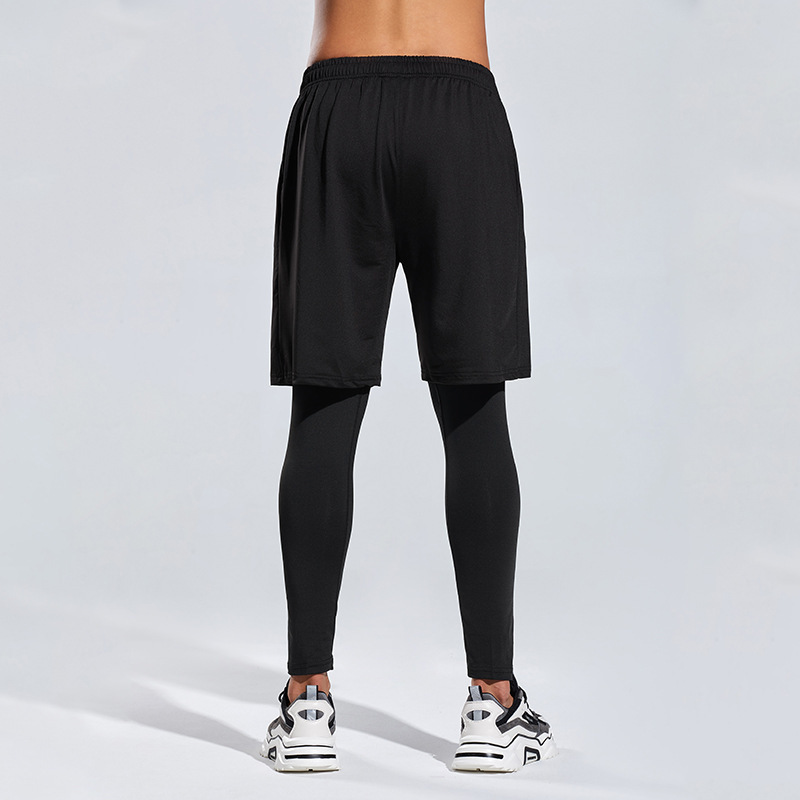 Men's 2 in 1 Running Pants, Gym Workout Compression Pants for Men Training Athletic Pants