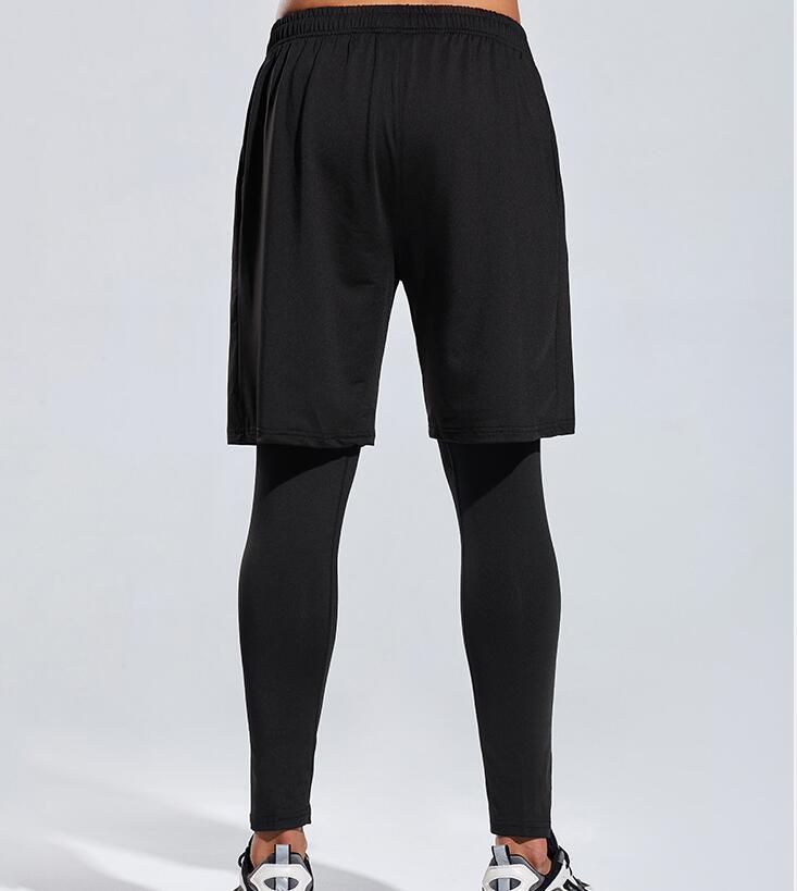 Men's 2 in 1 Running Pants, Gym Workout Compression Pants for Men Training Athletic Pants