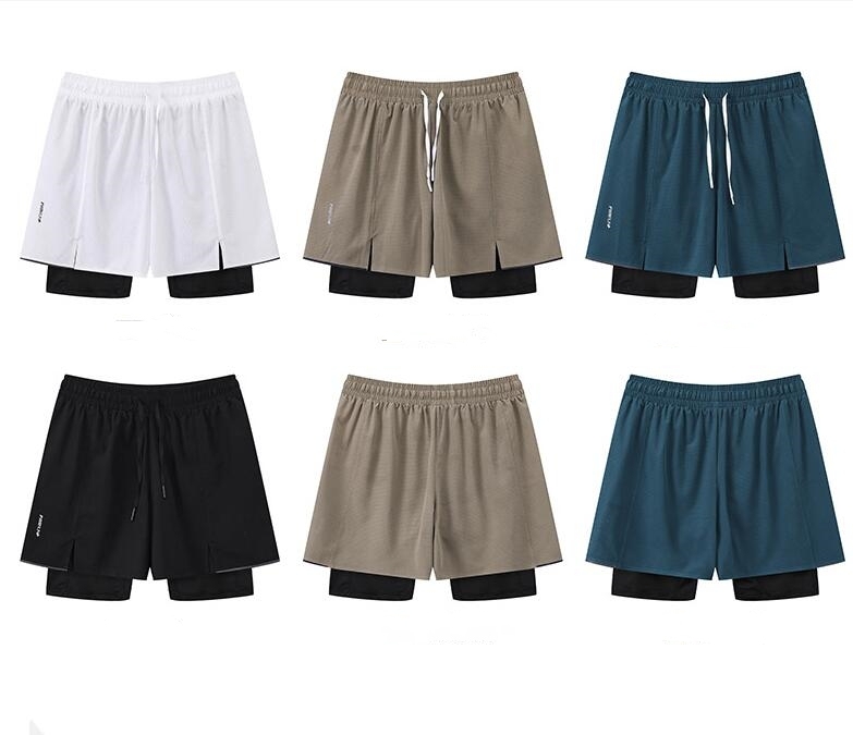 Men's 2 in 1 Running Shorts with Liner,Dry Fit Workout Shorts with Pockets