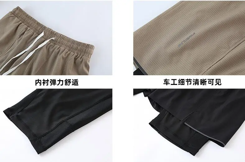 Men's 2 in 1 Running Shorts with Liner,Dry Fit Workout Shorts with Pockets