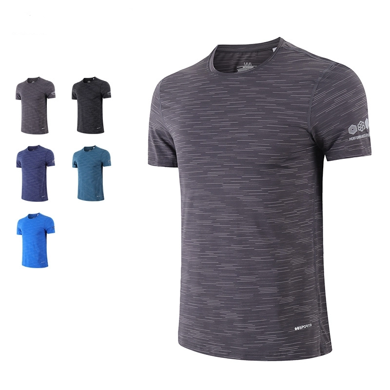 Men Workout Shirts Dry Fit Moisture Wicking Short Sleeve Mesh Athletic T-Shirts