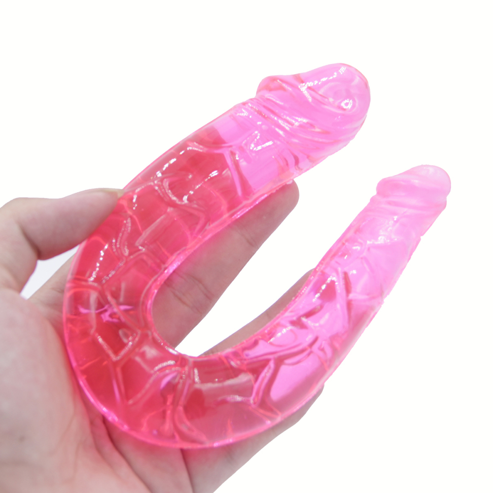 Double-Ended Dildo Waterproof Jelly Double Dongs Realistic Dildo Penis Cock Anal Butt Plug Prostate Massager G-Spot Stimulation Adult Sex Toys for Women Men