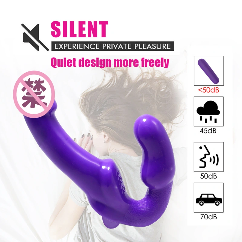 10 Speeds Strapless Strapon Dildo Vibrator Female Double Vibrating G Spot Adult Sex Toys For Women Couple Anal Prostate Massager
