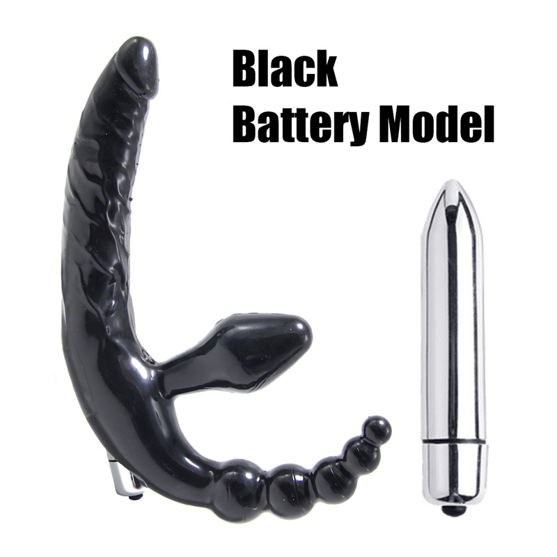 Strapless Strap-on Dildo Vibrator for Women Triple-heads Vibrating Clitoris G Spot Stimulator Sex Toys Adult Goods for Lesbian