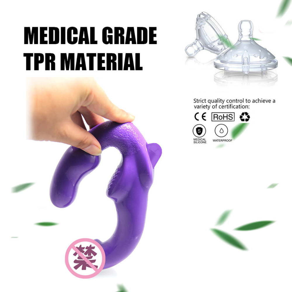 10 Speeds Strapless Strapon Dildo Vibrator Female Double Vibrating G Spot Adult Sex Toys For Women Couple Anal Prostate Massager