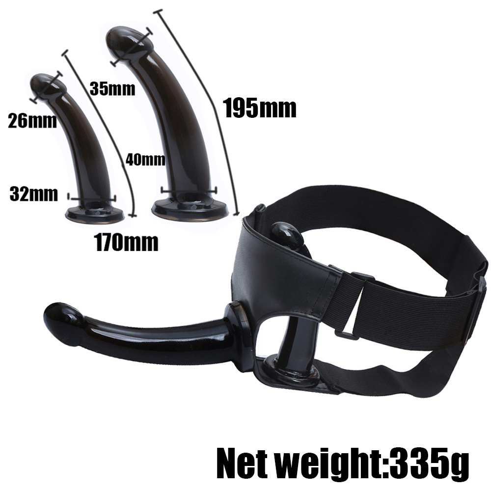 Popular dildo shop wearable silicone rubber penis adult sex toy double lesbian dildo belt anal strap on realistic dildo