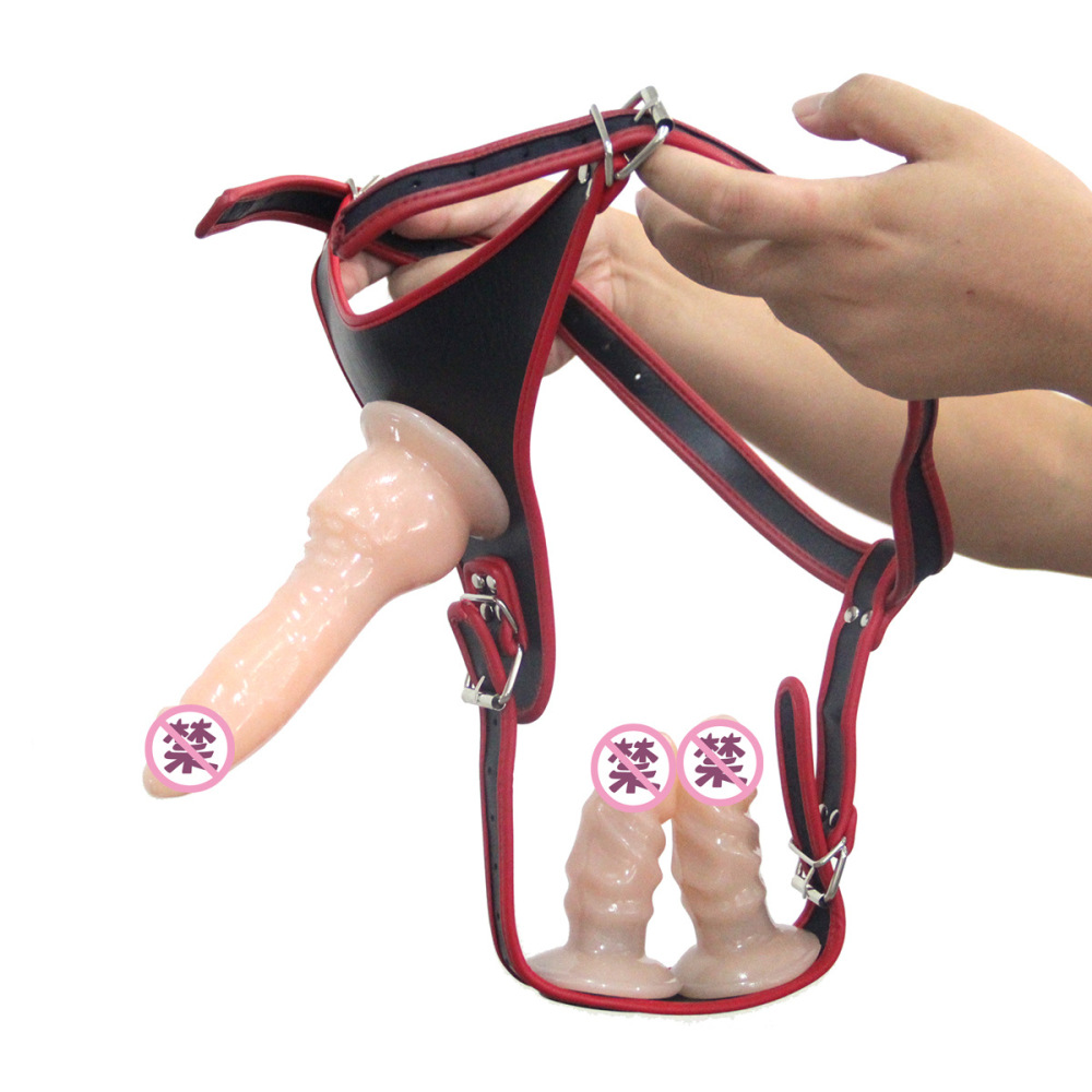 Hot Sex toys Strap-on Dildo with Harness Belt 3 Removable G Spot Stimulate Adjustable Leather Sex Toy for Women Lesbian Lovers Masturbation