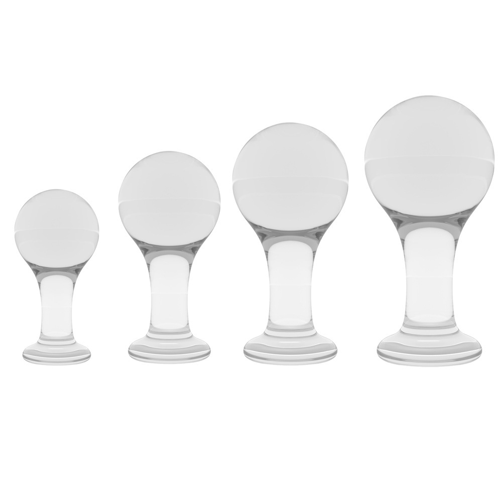 4pcs Anal Plug Butt Sex New Top Unique Design Sex Toy Adult Products Crystal Glass Transparent Calabash Shaped Anal Butt Plug Stimulate