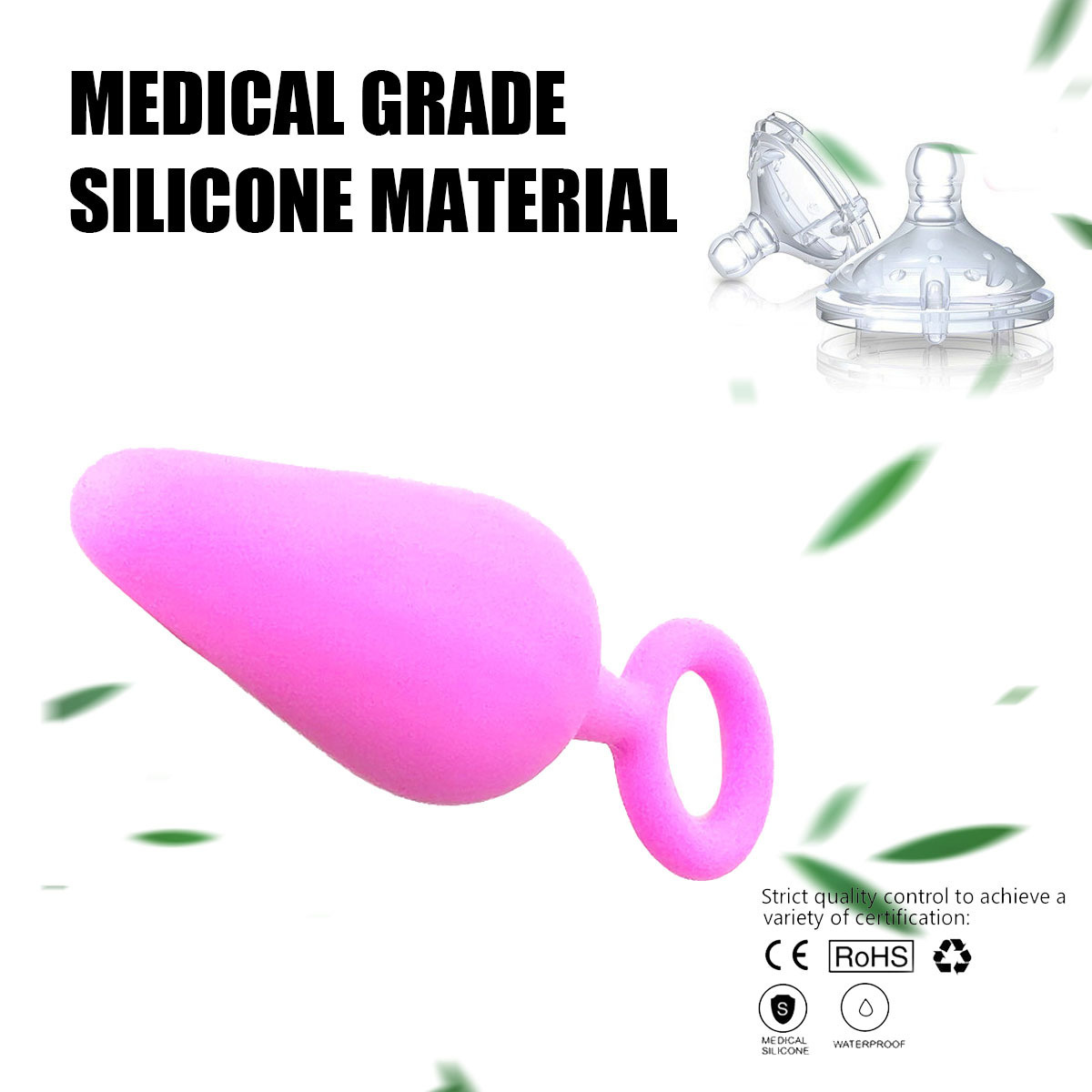 Silicone Anal Plug, 3PCS Butt Plugs Training Set Prostate Massage Anus Dilator Anal Ball, Adult Sex Toys & Games for Men Women (Purple)