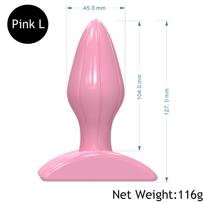 Doc Johnson Red Boy-L M S butt plug -5.5 inches long and 1.7 inches wide - an anal toy that stimulates the prostate - suitable for beginner and intermediate anal players