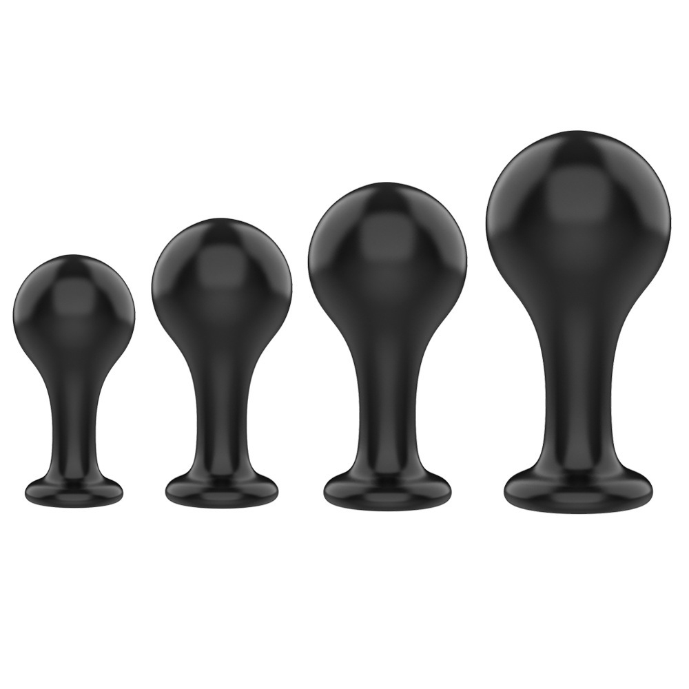 4pcs Anal Plug Butt Sex New Top Unique Design Sex Toy Adult Products Crystal Glass Transparent Calabash Shaped Anal Butt Plug Stimulate