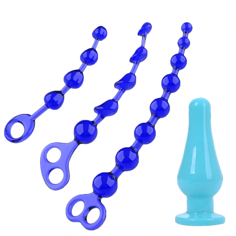4pcs Heart beads Soft Anal Plug anus Toys Big Balls Silicone G-Spot Stimulating Butt Plugs Adult Sex Couple Sexy