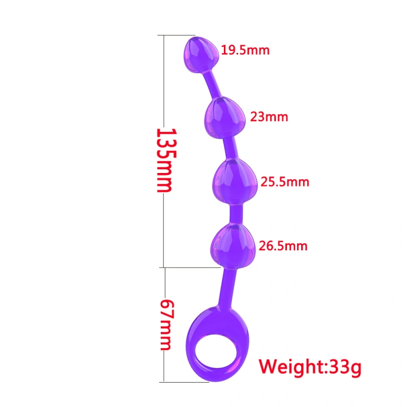 4pcs Heart beads Soft Anal Plug anus Toys Big Balls Silicone G-Spot Stimulating Butt Plugs Adult Sex Couple Sexy