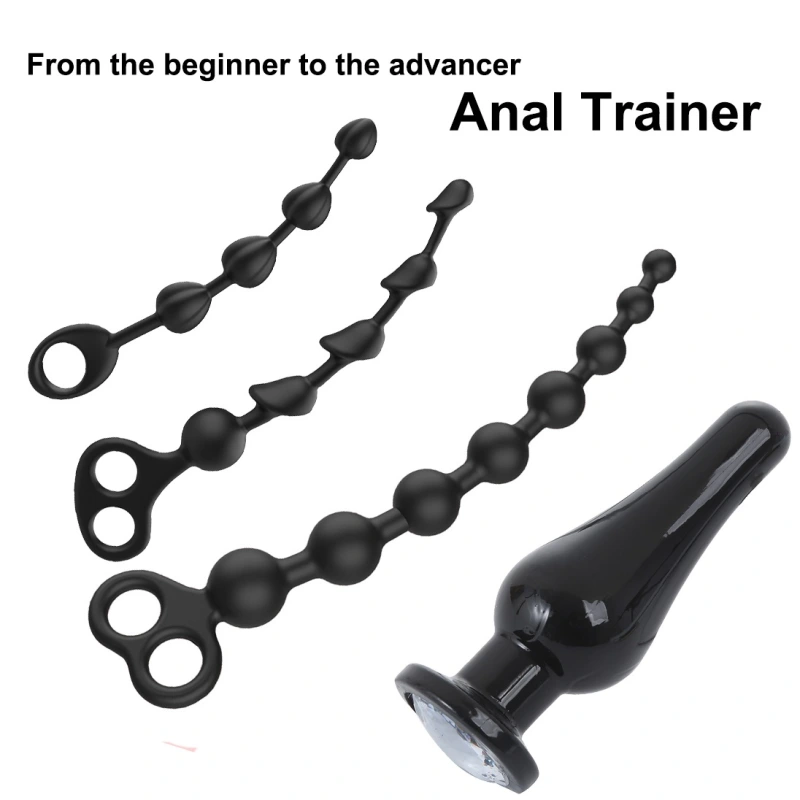 4pcs Heart beads Soft Anal Plug anus Toys Big Balls Silicone G-Spot Stimulating Butt Plugs Adult Sex Couple Sexy