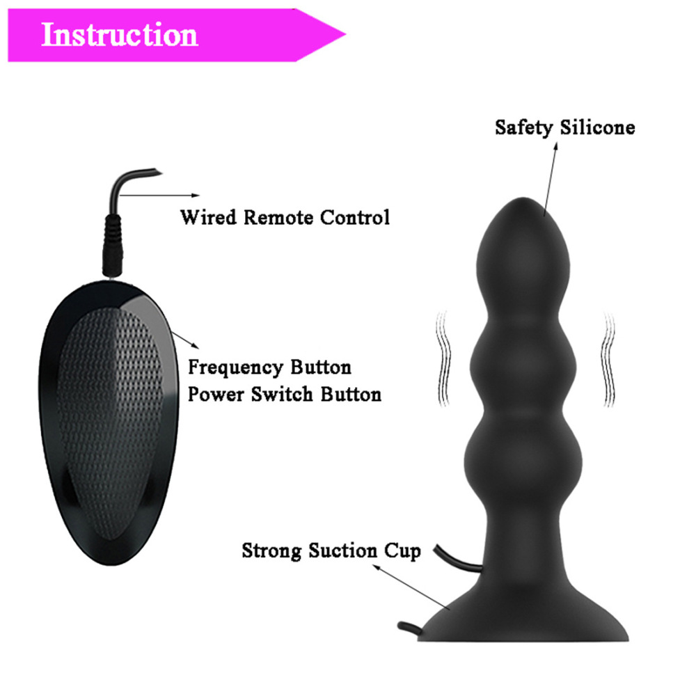 Wireless Sex Toy Male Masturbation Anal Lock Black Waterproof Rechargeable Super Soft Anal Plug