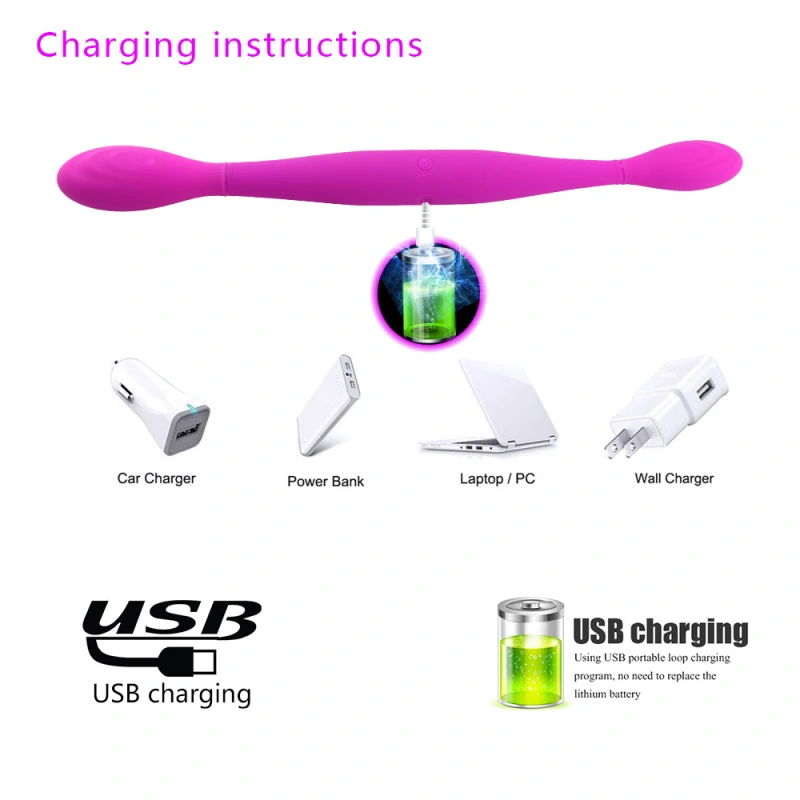 Rechargeable Dual Vibrator 7 Speeds Double Head Jump Egg Bullet Dildo Vibrator Anal Butt Plug Adult Sex Toy For Couple Men Women