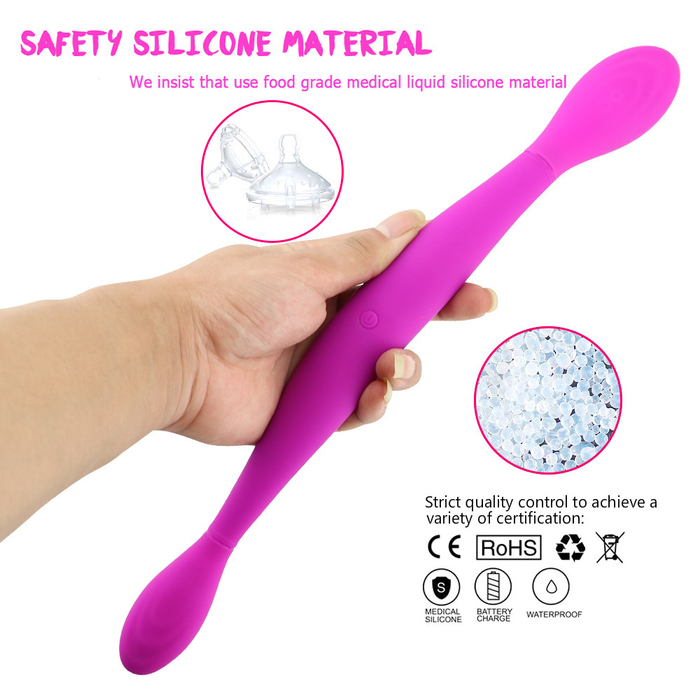 Rechargeable Dual Vibrator 7 Speeds Double Head Jump Egg Bullet Dildo Vibrator Anal Butt Plug Adult Sex Toy For Couple Men Women