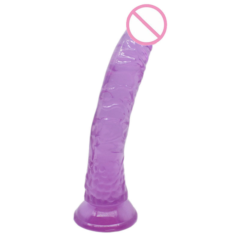Transparent sexual crystal color sequins simulation penis dildo sex toys for women