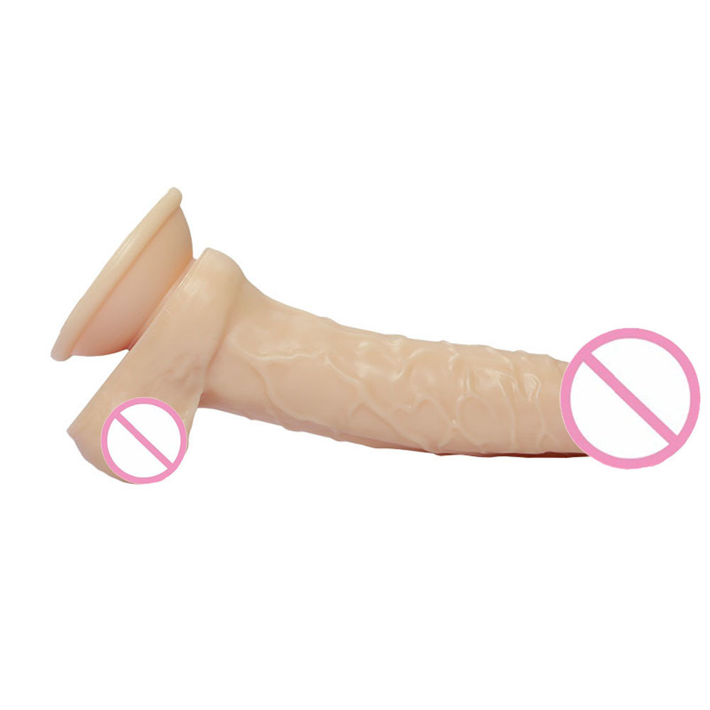 9.25 Inch Realistic Silicone Anal Dildo Adult Sex Toys for Women, G Spot Stimulator with Strong Suction Cup for Hands-Free Play, Body-Safe Material Curved Shaft and Balls Lifelike Flexible (Brown)
