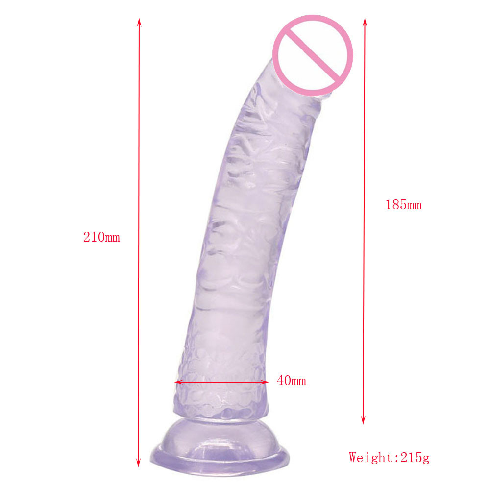 Transparent sexual crystal color sequins simulation penis dildo sex toys for women