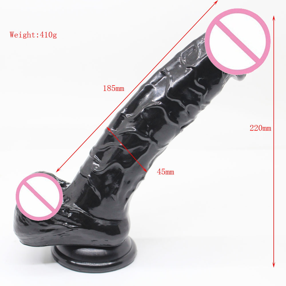 9.25 Inch Realistic Silicone Anal Dildo Adult Sex Toys for Women, G Spot Stimulator with Strong Suction Cup for Hands-Free Play, Body-Safe Material Curved Shaft and Balls Lifelike Flexible (Brown)